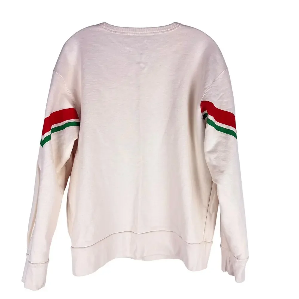 Gucci Interlocking GG Striped Crew Neck Sweater Off White SIze M